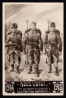 1914-1918 Belgium 'Here Here.... the Others Follow!' World War I Propaganda Postcard