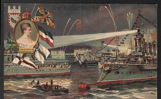 1914-1918 Germany 'The Kiel Week' World War I Propaganda Postcard