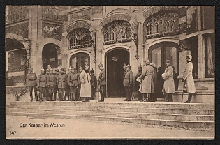 1916 Germany 'The Emperor in the West' World War I Propaganda Postcard