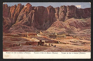 1914-1918 Germany 'Temple of Der El-bahari (Thebes)' World War I Propaganda Postcard