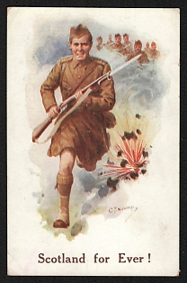 1914-1918 Great Britain 'Scotland for Ever!' World War I Propaganda Postcard