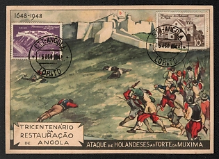 1948 Portugal 'Tercentenary of the Restoration of Angola' World War I Postwar Propaganda Postcard