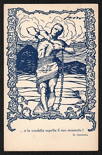 1922 Italy Fascist 'And Revenge Awaits its Time!' Propaganda Postcard