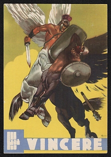 1939-1945 Italy Fascist 'Winning' World War II Propaganda Postcard