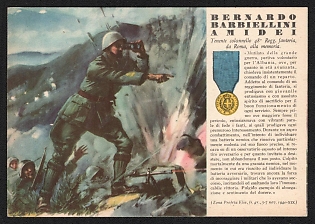 1939-1945 Italy Fascist 'Bernardo Barbiellini Amidei Lieutenant Colonel 48th Regiment. Infantry, from Rome, to Memory' World War II Propaganda Postcard