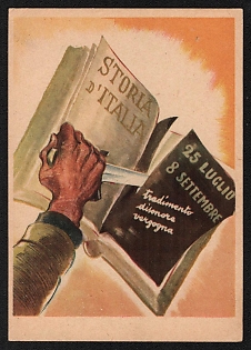 1939-1945 Italy Fascist 'History of Italy' World War II Propaganda Postcard