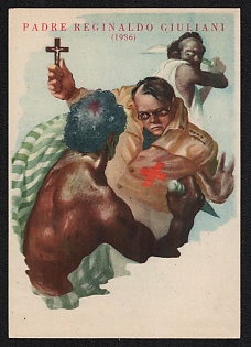 1936 Italy Fascist 'Father Reginaldo Giuliani' World War II Propaganda Postcard