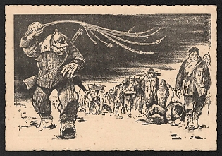 1939-1945 Italy Fascist 'The Ordeal of Italian Prisoners in Russia' World War II Propaganda Postcard