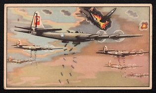 1939-1945 Belgium 'Air Attack More Than 1,100 Bomber Command Planes Drop 6,000 Tons of Bombs on German Coastal Batteries' World War II Propaganda Postcard
