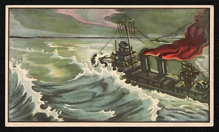 1939-1945 Belgium 'Dredgeries at Work the Allied Armada Approaches, Preceded by a Large Flotilla of Minesweepers' World War II Propaganda Postcard