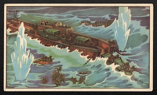 1939-1945 Belgium ''Juno' Beach. British Sector the 3rd Canadian Division Lands at 0000 Hours. 7'. The Weather is So Bad That Amphibious Tanks Cannot be Used' World War II Propaganda Postcard