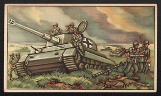 1939-1945 Belgium 'Caen Resisting Attacks from the 2nd British Army, the Germans Line Up the 8th Panzer Division, on a 20-Mile Front' World War II Propaganda Postcard