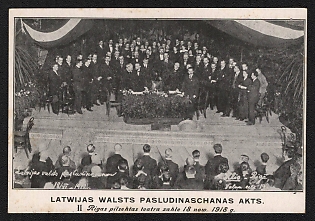 1918 Estonia 'Act of Proclamation of Valsta in Latvia' World War II Propaganda Postcard