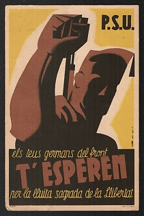 1939-1945 Finland 'P.S.U. Your Brothers on the Front are Waiting for You for the Sacred Fight of Freedom' World War II Propaganda Postcard