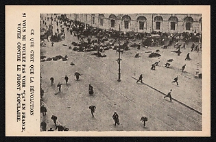 1939-1945 France, Anti-Communits Propaganda, 'What the Revolution is if You Don't Want to See That in France, Vote Against the Popular Front' World War II Propaganda Postcard