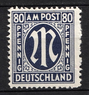 1945-46 80pf British and American Zones of Occupation, Germany (Perforatin 11.5x11, Paper z, Signed)