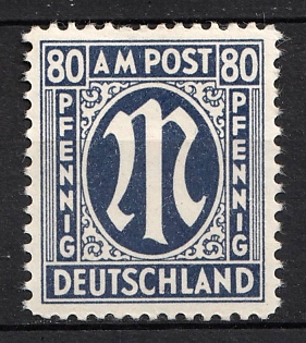 1945-46 80pf British and American Zones of Occupation, Germany (Perforatin 11.5x11, Paper z, Signed)