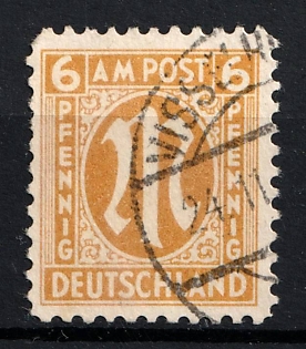 1945-46 6pf British and American Zones of Occupation, Germany (Perforation 11, Paper x, Certificate)