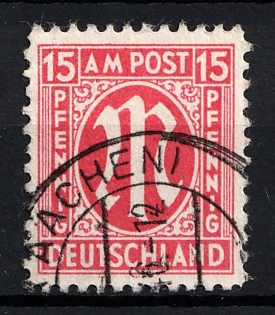 1945-46 15pf British and American Zones of Occupation, Germany (Perforation 11.5x11, Signed)