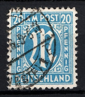 1945-46 20pf British and American Zones of Occupation, Germany (Perforation 11.5, Paper z, Signed)