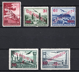 1941 Serbia, German Occupation, Germany, Airmail (Full Set)