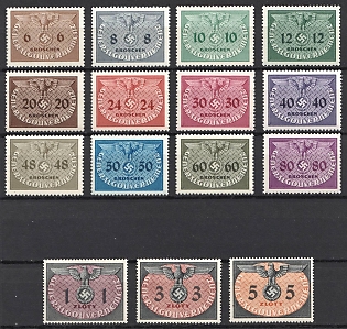 1940 General Government, Germany, Official Stamps (Full Set)