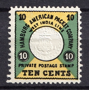 1955 10c Special Postage Stamps of German Sea Posts, German Ship Mail Abroad, Germany (Official Reprint)