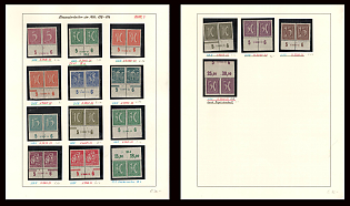 1921 Weimar Republic, Germany, Collection of Varieties, Pairs (Margins, Plate Numbers, Sheet Inscriptions)