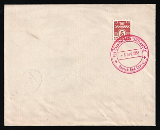 1953 (6 Apr) Denmark, Danish Red Cross during Korean War, The Hospital Ship 'JUTLANDIA', Ship Mail Cover to U.S. NAVY franked with 5øre