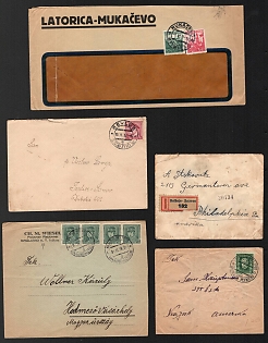 Dovhe, Kralovo nad Tisou (Korolevo), Mukachevo, Syvlyush (Vynohradiv), Carpatho-Ukraine (Czechoslovakia), Cyrillic Cancellations Covers