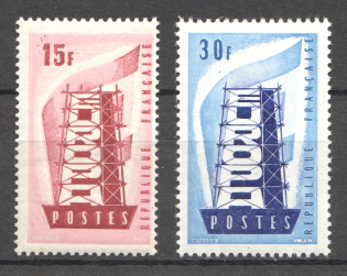 1956 France (CV $15, Full Set, MNH/MH)