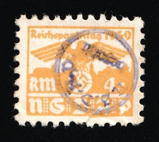 1939 4rm 'NSDAP', Reich Party Congress, Membership Dues Stamp, Third Reich Nazi Germany Propaganda