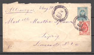1890 Russia Cover (Ostroleka - Leipzig, Germany)