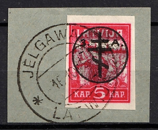 1919 5k on piece West Army, Russia, Civil War (Jelgava Postmark)