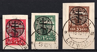 1919 West Army on piece, Russia, Civil War (Signed, Jelgava Postmarks)