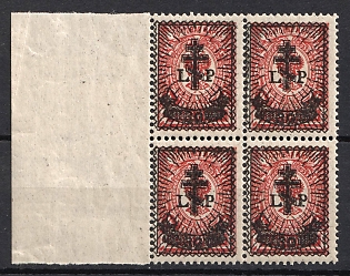 1919 30k on 4k West Army, Russia, Civil War, Block of Four (Margin)