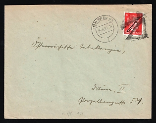 1945 (26 Jun) Austria, Cover from Vienna franked with 8pf Local Issue, Overprint on Hitler's head, Blob Two Triangles Postmark