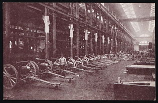 Skobelev Committee, Standard Format Committee Card Showing Manufacture of Field Gun Carriages, Illustrated Charity Postcard