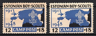 1948 12+18pf Kempten, Estonia, Baltic DP Camp, Displaced Persons Camp (Beige and White Paper)