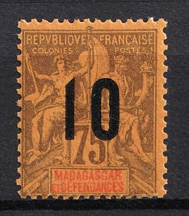 1912 10c auf 75c Madagaskar, French Colonies