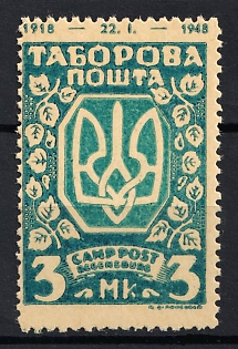 1947 3Mk Regensburg, Ukraine, DP Camp, Displaced Persons Camp (Proof)