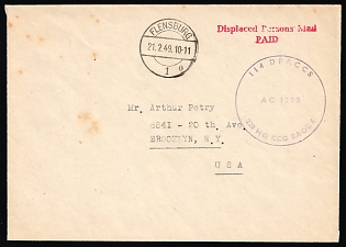 1949 Displaced Persons Mail Cover From Flensburg, Germany to Brooklyn, New York USA