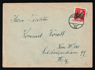 1945 (14 Jun) Austria, Cover from Vienna franked with 8pf Local Issue, Overprint on Hitler's head