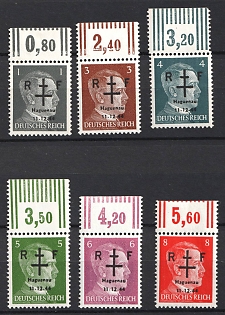 1944 Hagenau, German Occupation, Germany (Margins, Plate Numbers)