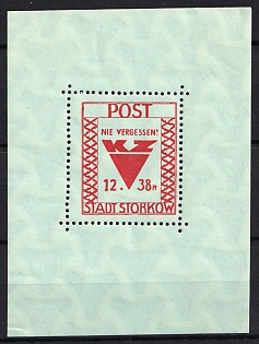 1945-1946 Storkow Souvenir Sheet, Local Post, Germany