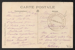 1917 France, Postcard with 'The Chief Medical Officer, Infirmary of the Ostrovo Rest Stop' Handstamp