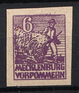 1945-1946 6pf Mecklenburg, Soviet Occupation Zone of Germany