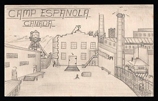 1940-1943 Espanola (Ontario, Canada), World War II German Prisoner of War Camp, Postcard, free shipping