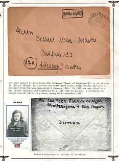 1946 (8 Jan) Germany, Cover mailed by famous prisoner Ilse Koch ('Witch of Buchenwald', 'Kommandeuse of Buchenwald') from Oberammergau to Lorrach (Baden), free shipping