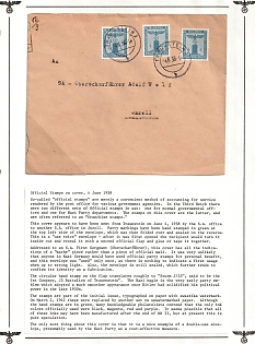 1938 (4 Jun) Germany, Third Reich, 'Use-twice' Cover addressed to an S.A. First Sergeant (Oberscharführer) from Traunstein to Inzell, multiple franked with 4pf official stamps, green circular handstamp on the flap 'Sturm J/13' and Nazi eagle party emblem